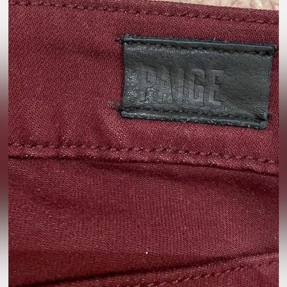 Paige Burgundy Skinny Jeans - Picture 5 of 8